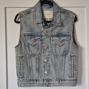 Maje Light Blue Denim Vest